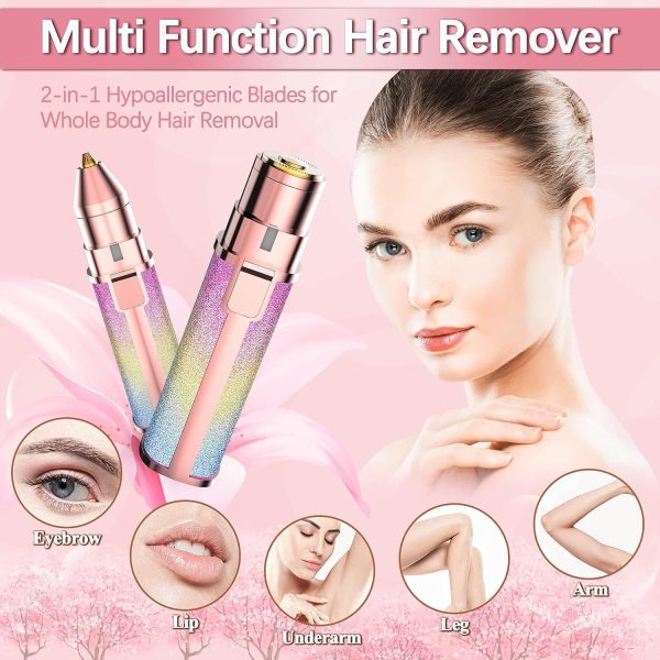 2-in-1 Electric Eyebrow Trimmer & Shaver – Painless Facial Hair Remover for Women | Rechargeable
