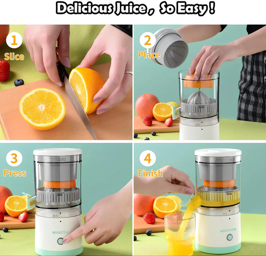 Portable Electric Citrus Juicer Hands-Free Rechargeable Juicer Blender
