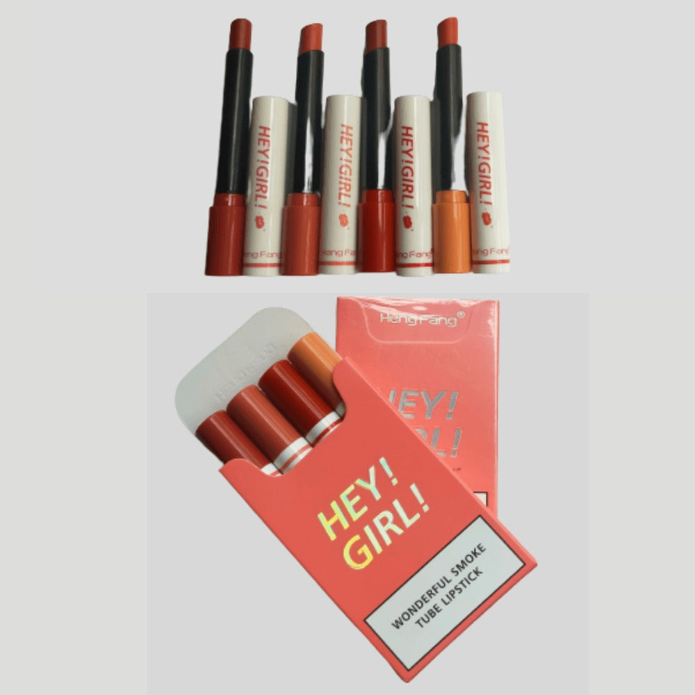 4-in-1 Trending Lipstick Set β Cigarette-Shaped Matte Lipsticks, Long-Lasting, Easy to Apply, Non-Sticky & Fade-Resistant Lip Gloss for Makeup Lovers