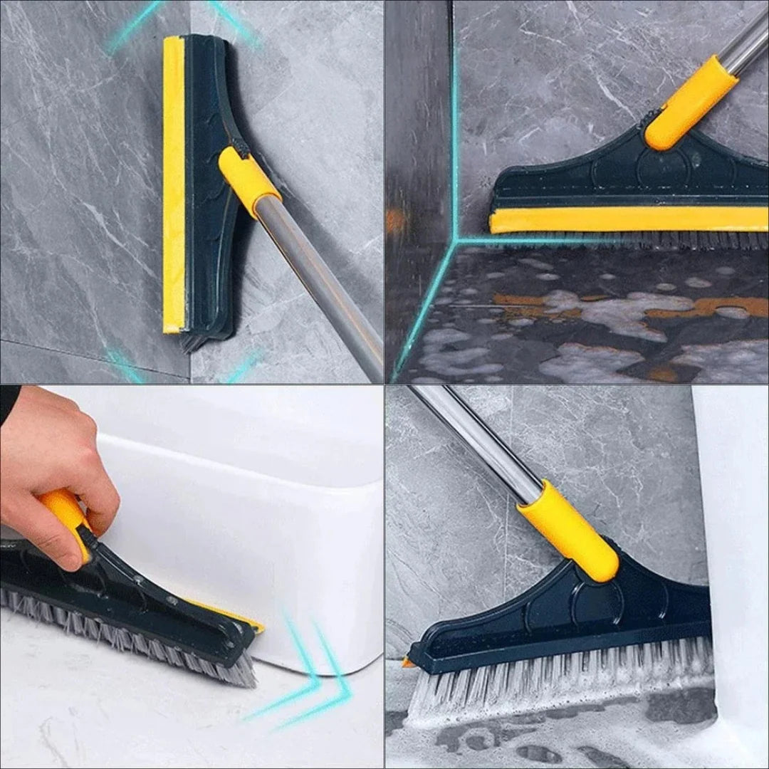 Broom Wiper 2-in-1 Dual Purpose Cleaning Tool – Strong Bristles & Built-In Wiper Blade for Easy Floor Sweeping