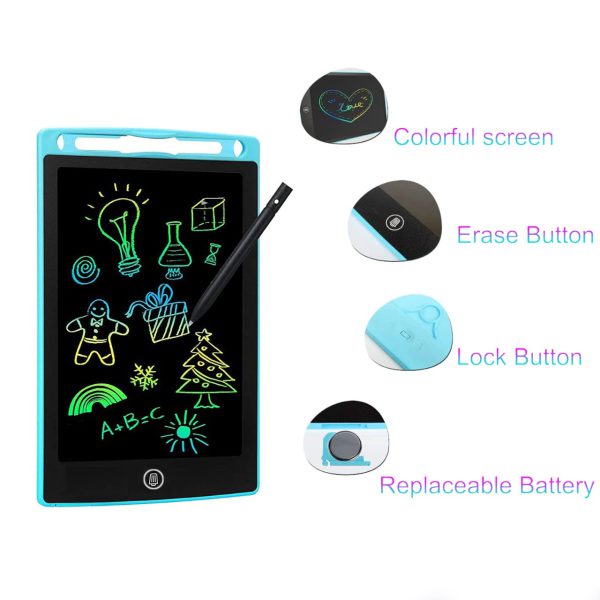 8.5 Inch LCD Writing Tablet for Kids – Multicolor Digital Drawing Pad | Erasable & Portable Doodle Board