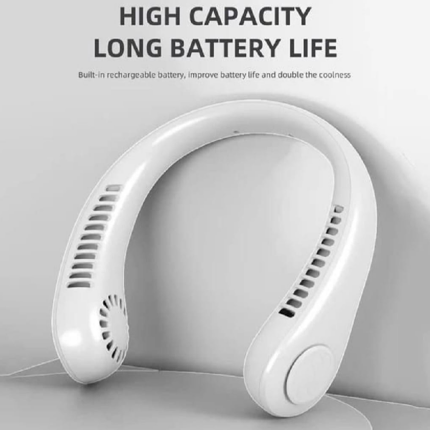 Rechargeable Bladeless Neck Fan – Safe Hands-Free Cooling Anywhere