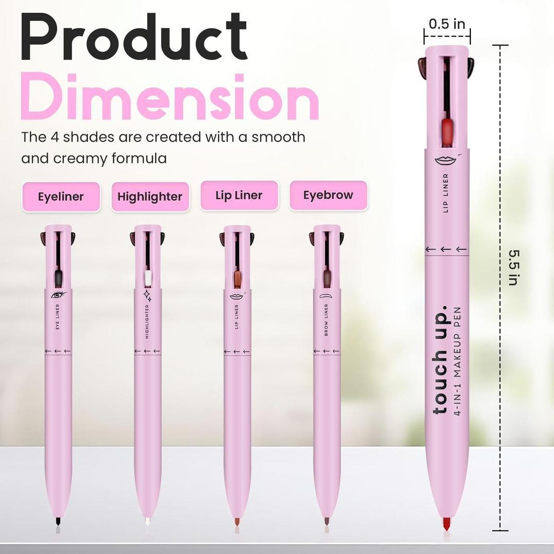 4-in-1 Refillable Makeup Pen – Multitasking, Portable & Vegan Beauty