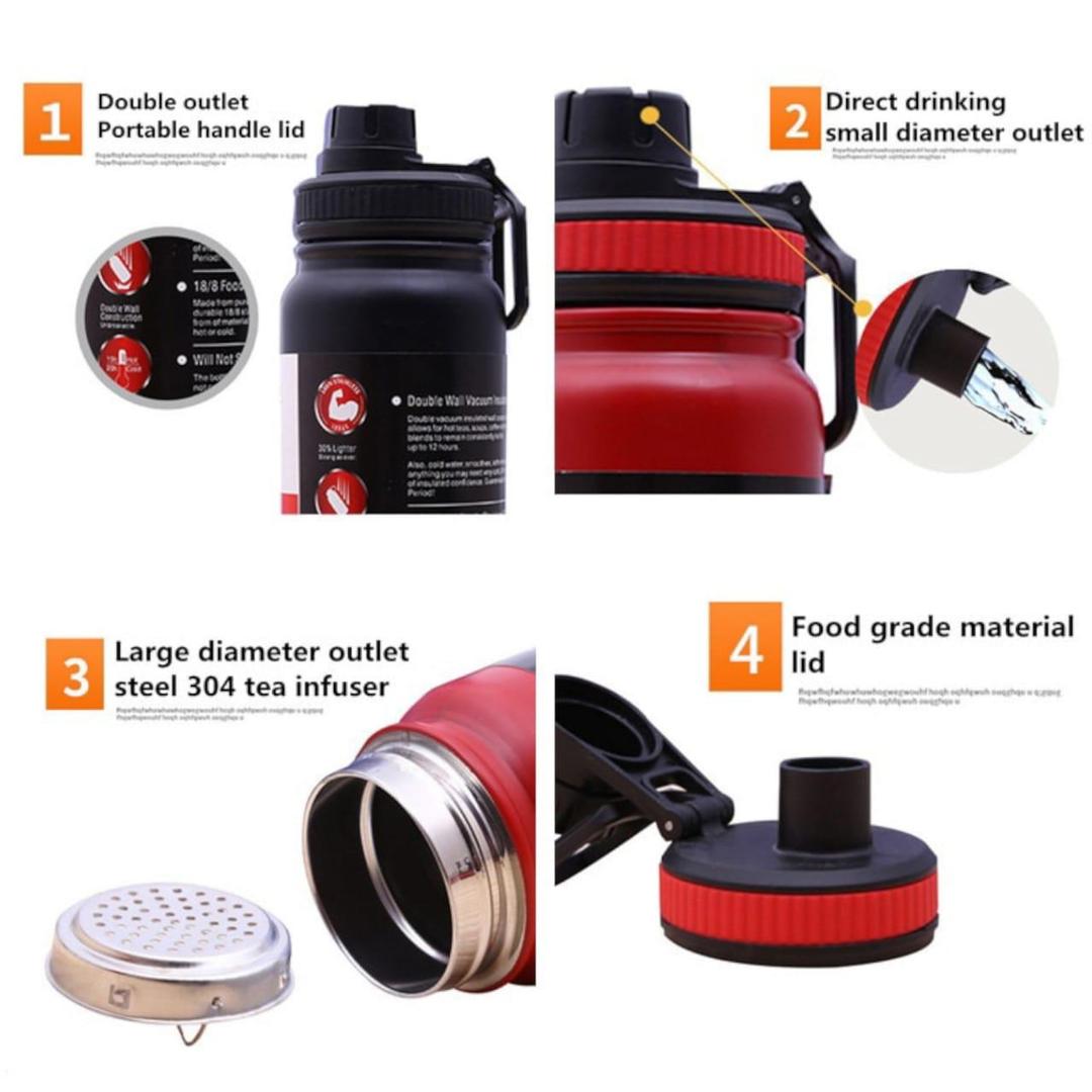 Insulated Stainless Steel Water Bottle - 24hour Hot & Cold Retention, Leakproof