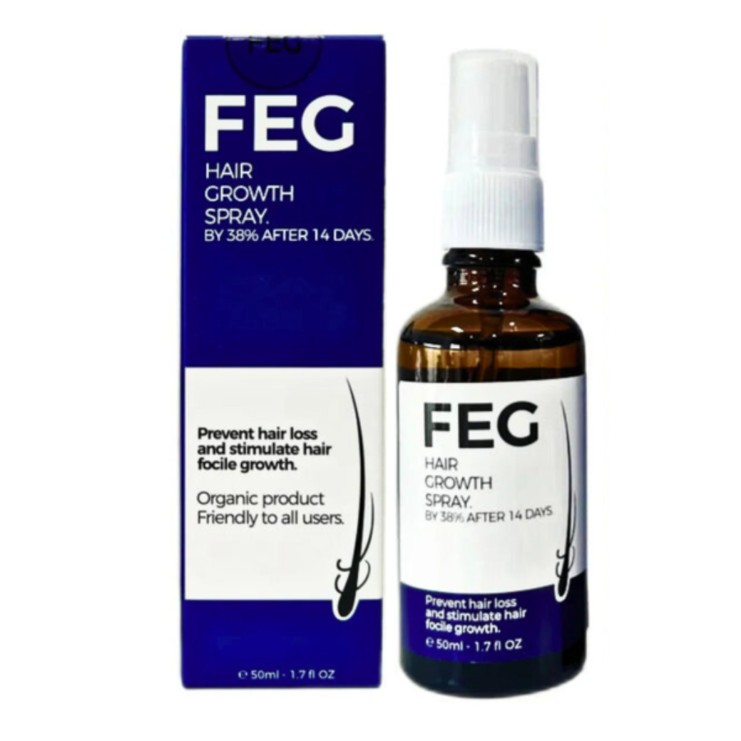Feg Plus Beard & Hair Growth Serum Spray – 60ml | Natural Hair Growth Serum for Visible Results