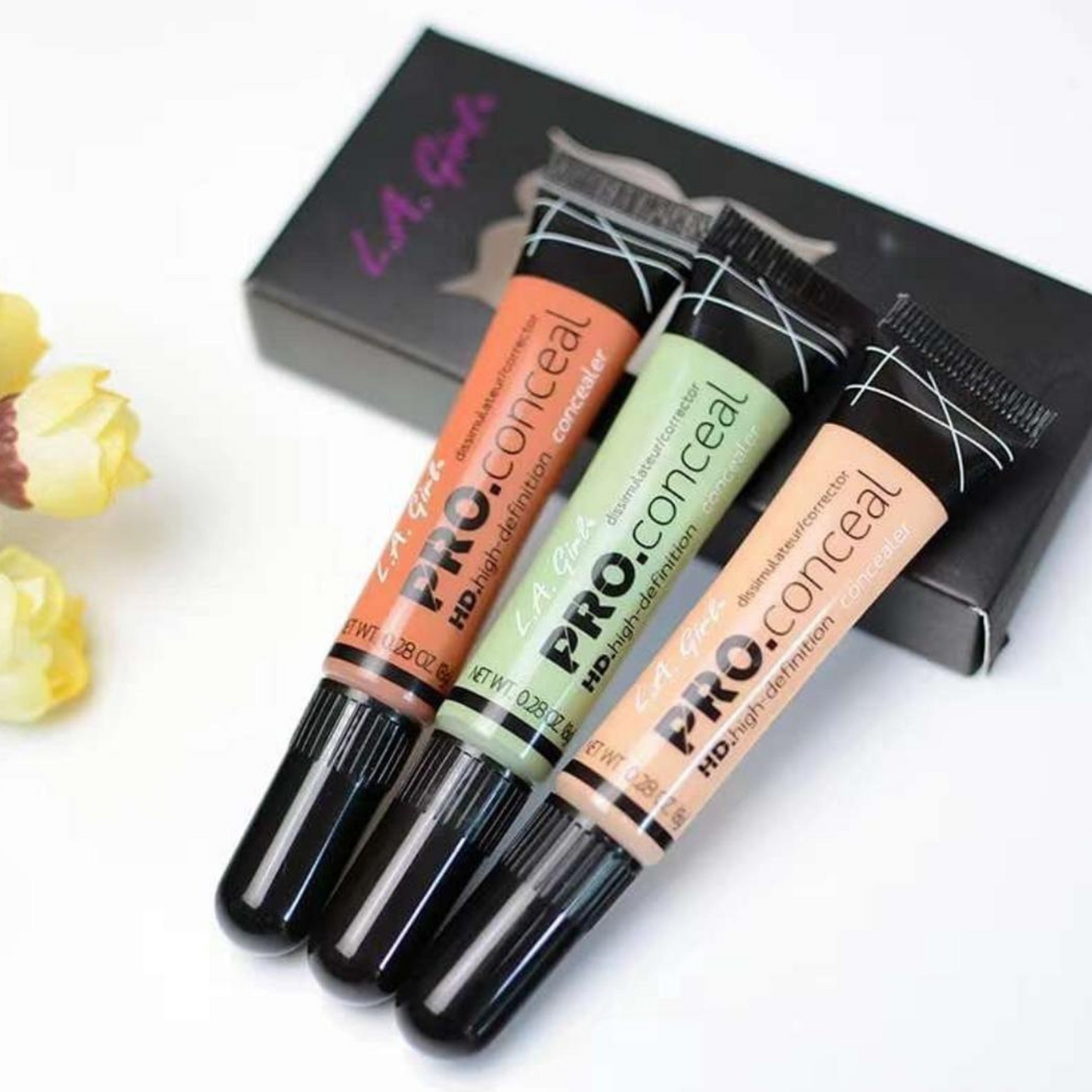 Pack of 3 – Pro Concealer L.A. Girl | All 3 Colors in the Pack – Flawless Coverage & Brightening