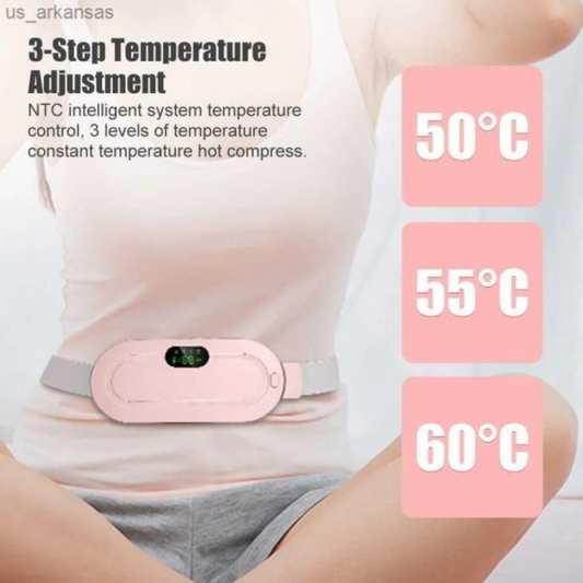Digital Period Pad - Heating & Vibrating Therapy for Menstrual Cramp Relief | 3 Heat & 4 Massage Modes