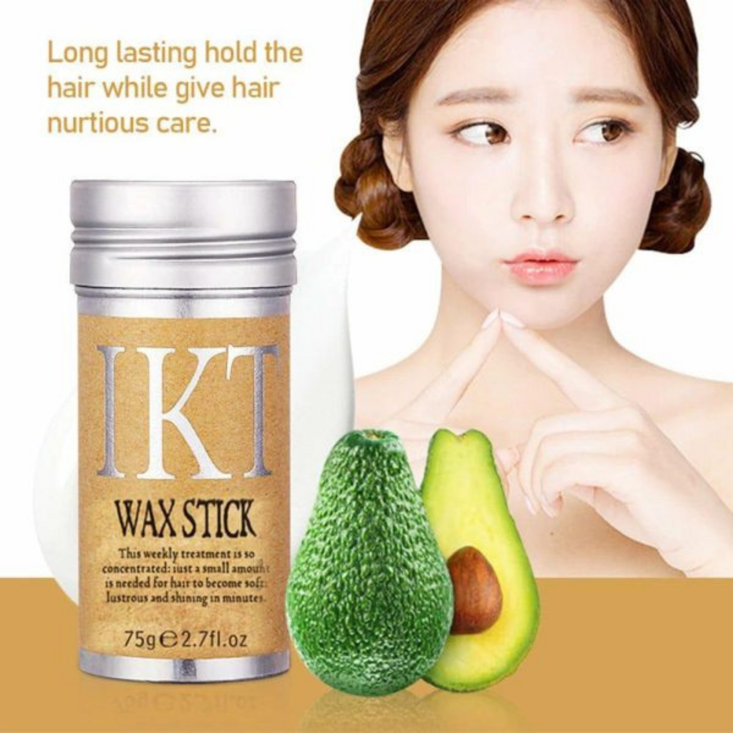 IKT Hair Wax Stick – Styling Gel Cream for Frizz & Fluffy Hair | Edge Control for All Hair Types