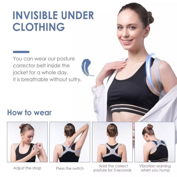 Smart Posture Corrector Belt – Adjustable Spine Support with Chargeable Sensor | Back Pain Relief