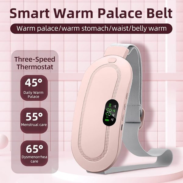 Digital Period Pad - Heating & Vibrating Therapy for Menstrual Cramp Relief | 3 Heat & 4 Massage Modes