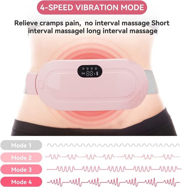 Digital Period Pad - Heating & Vibrating Therapy for Menstrual Cramp Relief | 3 Heat & 4 Massage Modes