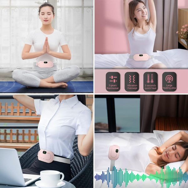 Digital Period Pad - Heating & Vibrating Therapy for Menstrual Cramp Relief | 3 Heat & 4 Massage Modes
