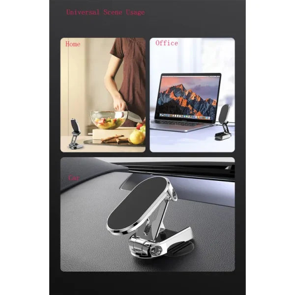 Magnetic Car Phone Holder – 360° Rotating Air Vent Mount with Strong Suction | Foldable & Adjustable