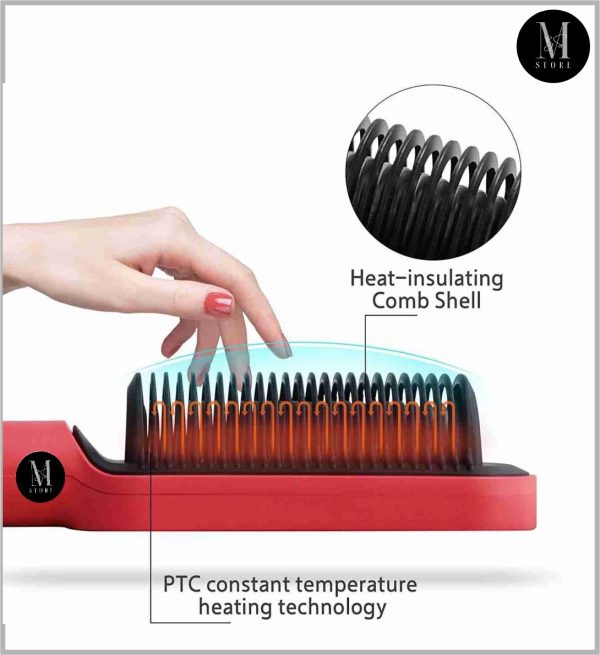 HQT-909B Electric Professional Hair Straightening Brush – Salon Smoothness in 30 Seconds!