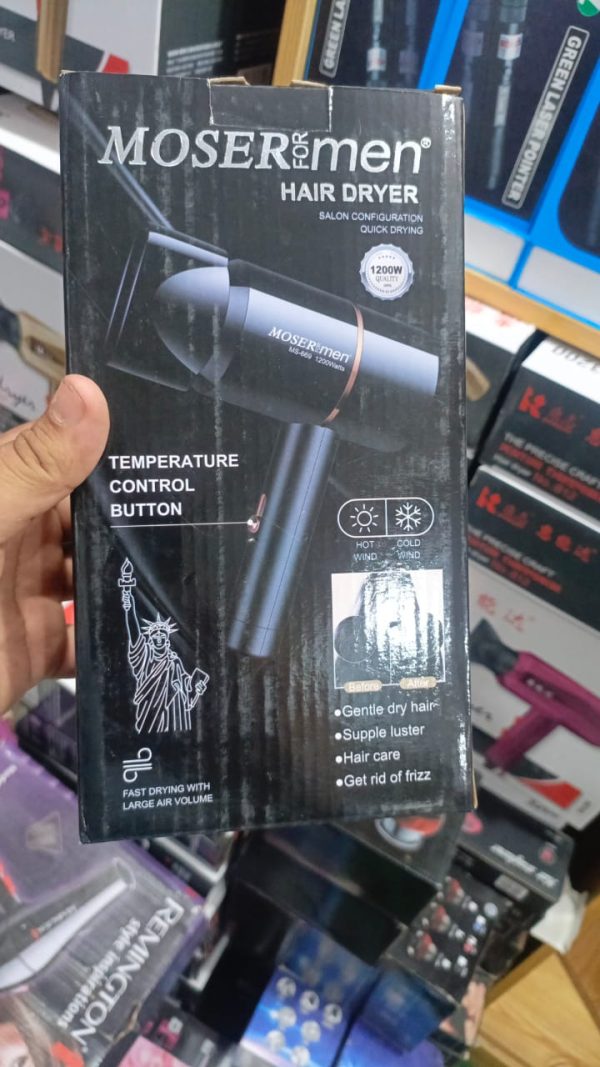 Mosermen 1200W Hair Dryer MS-669 – Fast Drying, Hot/Cold Settings | For Men & Women