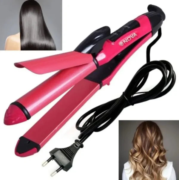 Nova NH-2009 2-in-1 Hair Straightener & Curler – Salon-Perfect Styling at Home