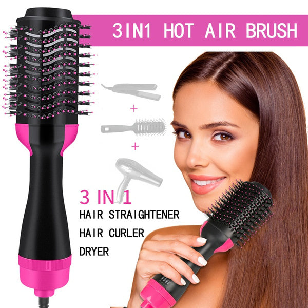 One Step 3-in-1 Hair Dryer & Brush – Fast Drying, Straightening & Curling