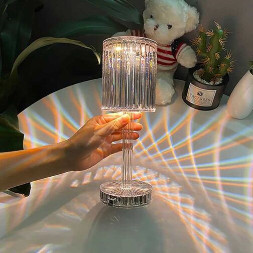 Crystal Touch Table Lamp, Led Night Light Bedside Lamp With Usb Charging Port For Living Room Bedroom