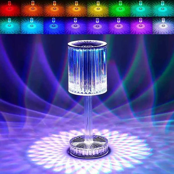 Crystal Touch Table Lamp, Led Night Light Bedside Lamp With Usb Charging Port For Living Room Bedroom