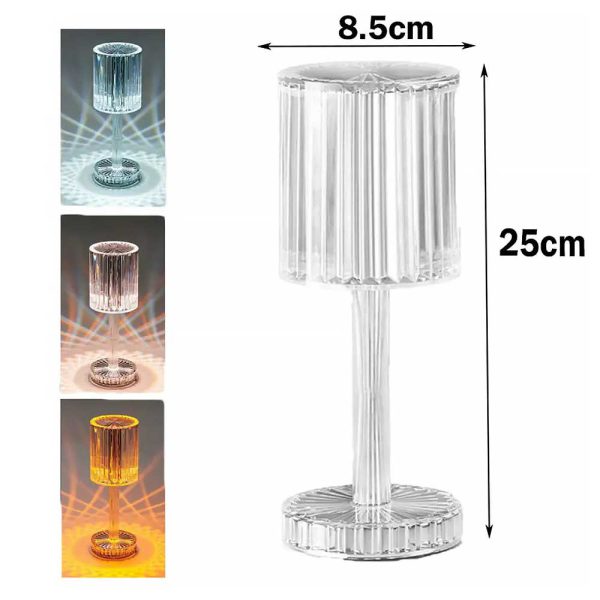 Crystal Touch Table Lamp, Led Night Light Bedside Lamp With Usb Charging Port For Living Room Bedroom