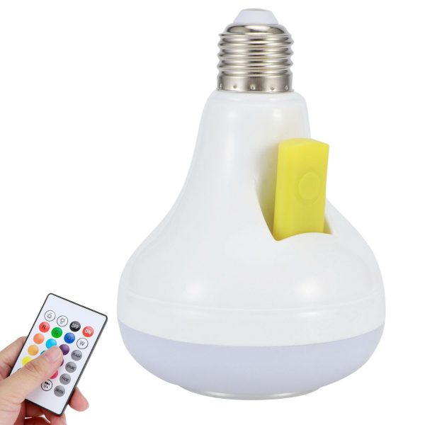 Smart LED Light Bulb with Bluetooth Speaker – 2-in-1 Lighting & Wireless Audio | Remote Control