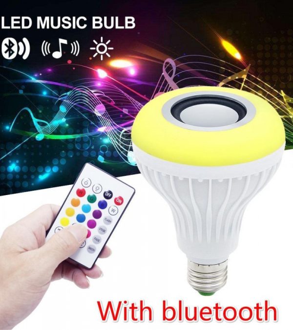 Smart LED Light Bulb with Bluetooth Speaker – 2-in-1 Lighting & Wireless Audio | Remote Control