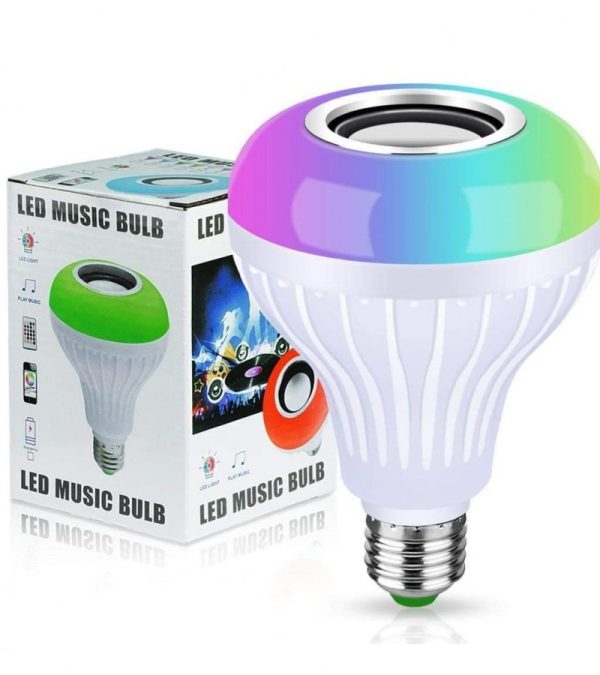 Smart LED Light Bulb with Bluetooth Speaker – 2-in-1 Lighting & Wireless Audio | Remote Control