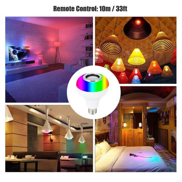 Smart LED Light Bulb with Bluetooth Speaker – 2-in-1 Lighting & Wireless Audio | Remote Control