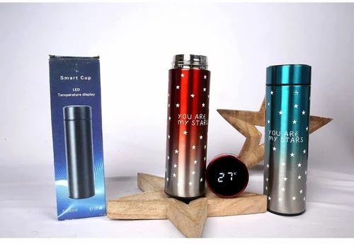 Stars Colorful Smart LED Temperature Bottle – 500ml (Random Color) | Insulated & Leak-Proof