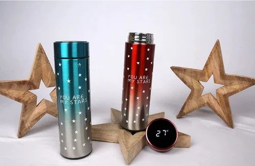 Stars Colorful Smart LED Temperature Bottle – 500ml (Random Color) | Insulated & Leak-Proof
