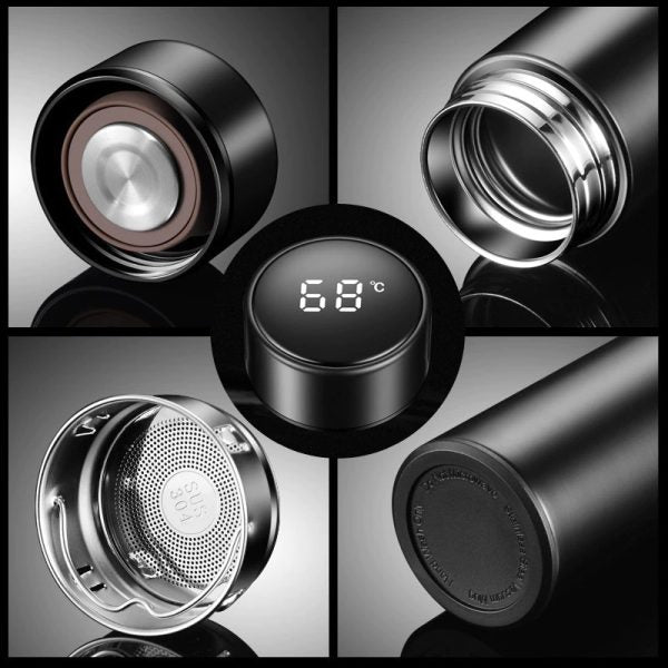 temperature Display Vacuum Insulated Water Bottle – Premium Stainless Steel Thermo Flask