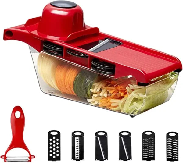 10-in-1 Mandolin Slicer Vegetable Cutter – Stainless Steel Blade | Multi-Purpose Kitchen Slicer