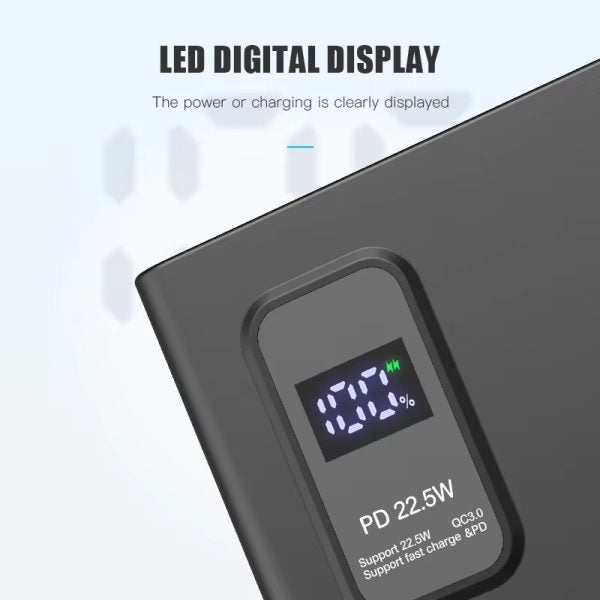 10000mah Power Bank – Fast Charging With Digital Display & Full Capacity Backup (random Color)