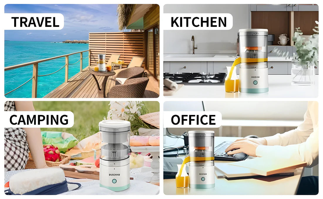 Portable Electric Citrus Juicer Hands-Free Rechargeable Orange Lemon Grapefruit Juicer Easy to Clean Juicer Machine | Orange, Lemon Juicer and Squeezer | Juice Extractor | Juice Blender