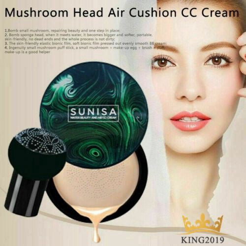 Sunisa 3 in 1 Air Cushion BB and CC cream foundation Waterproof Mushroom Head Air Cushion BB Cream Liquid Foundations CC Cream