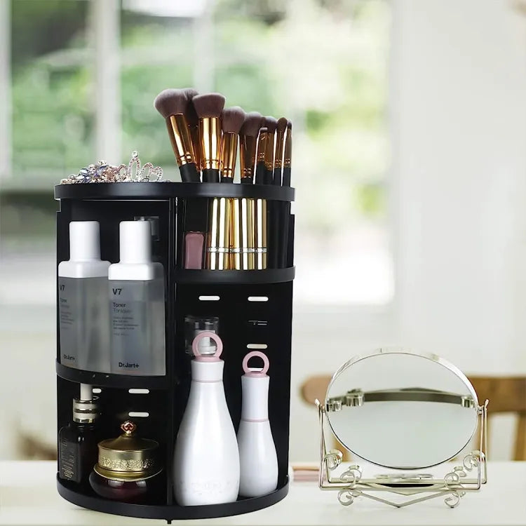 360 Degree Rotating Cosmetic Organizer (black)
