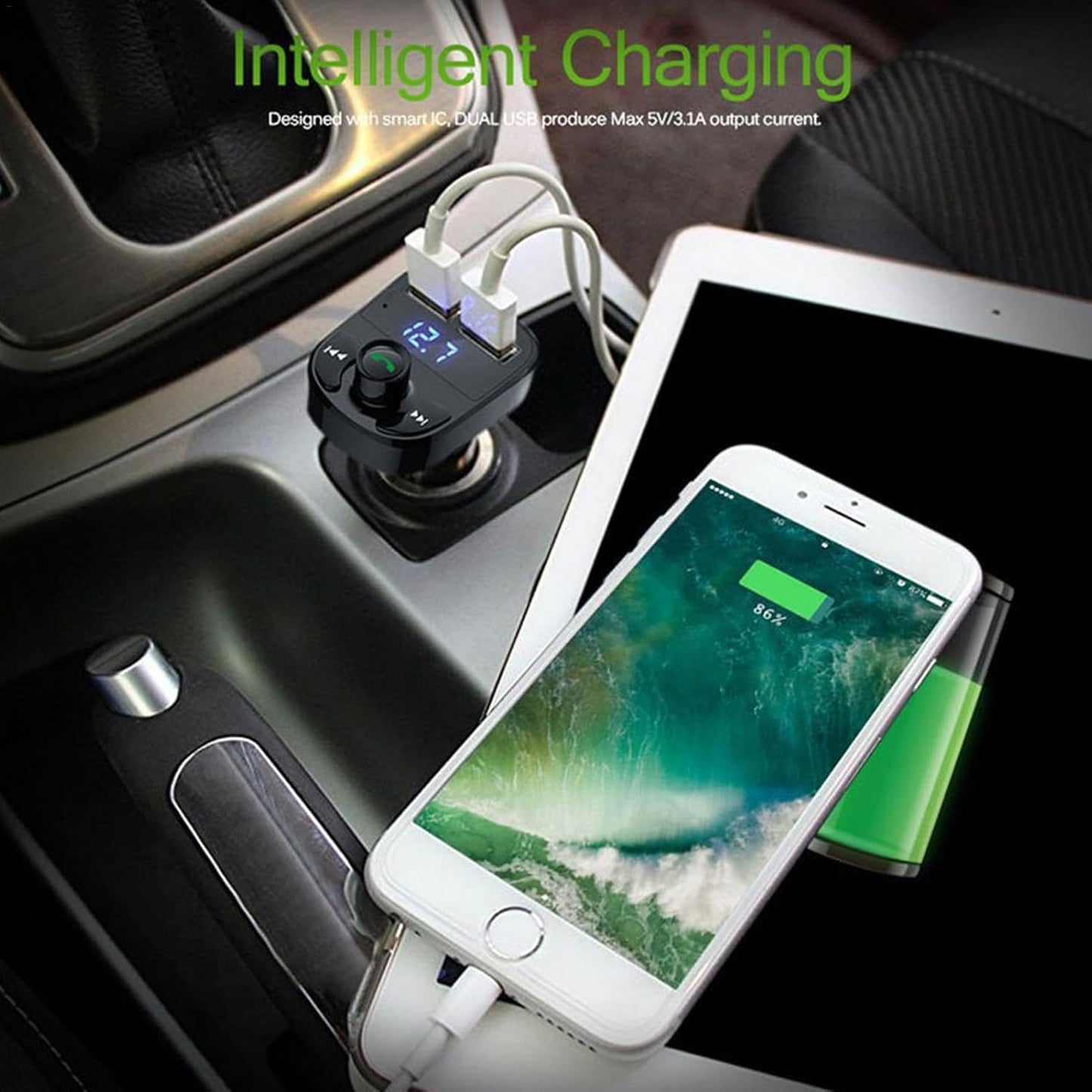 X8 - Multifunctional Car Mp3 Player | Car Wireless FM Transmitter | Car Mp3 Modulator - 3.1A