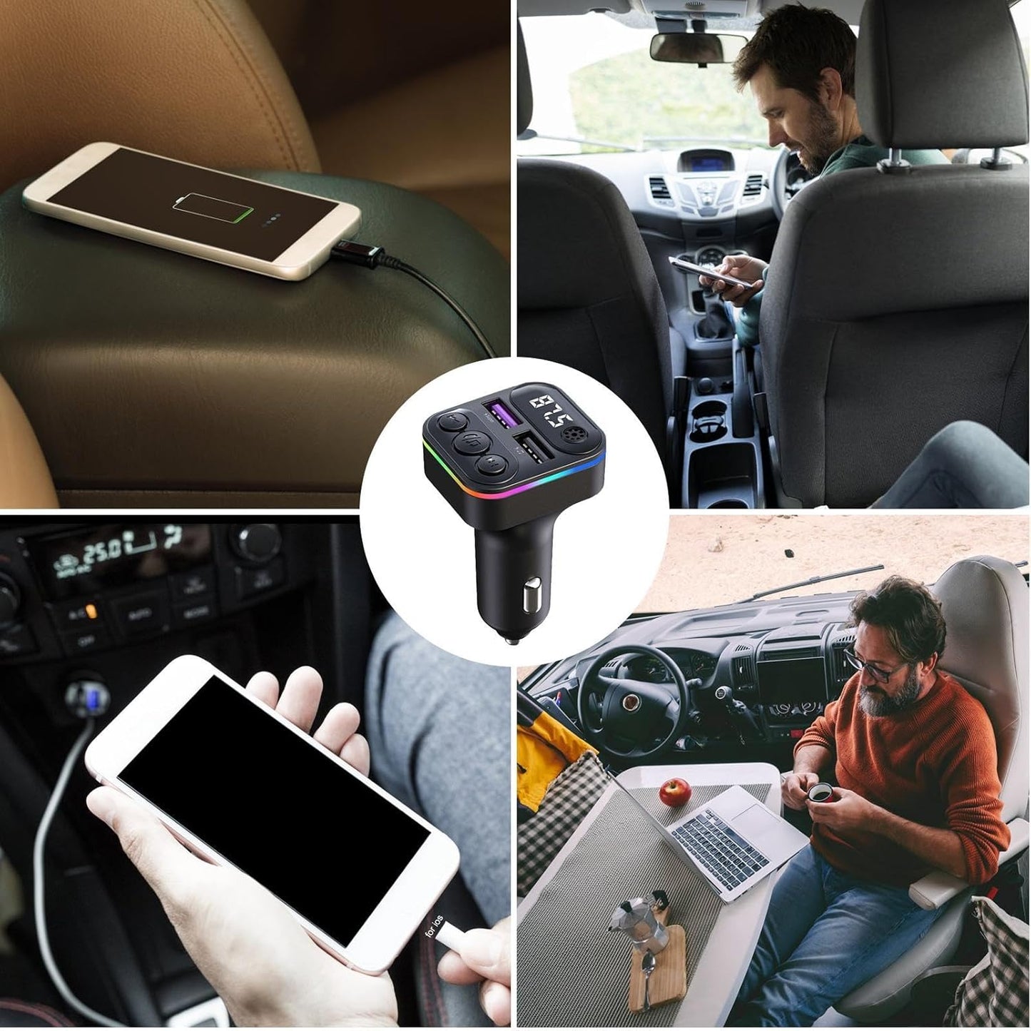 X8 - Multifunctional Car Mp3 Player | Car Wireless FM Transmitter | Car Mp3 Modulator - 3.1A