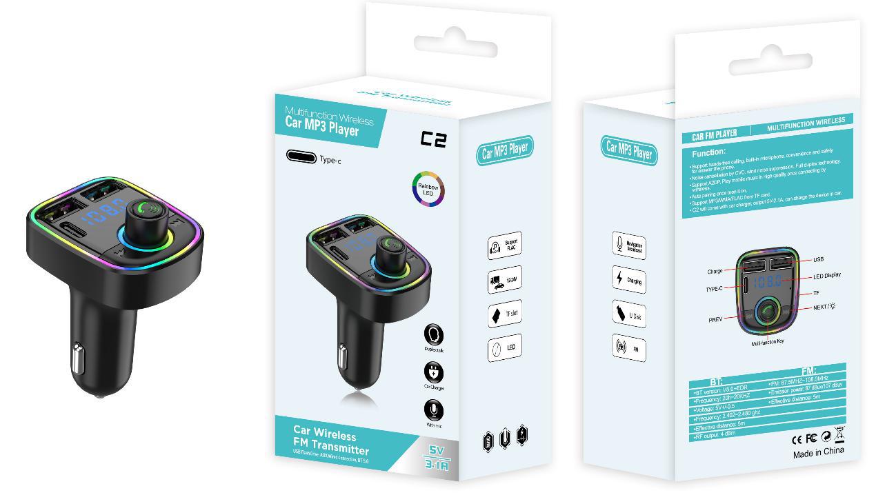 C1 - Car Mp3 Player | Car Wireless FM Transmitter | Car Mp3 Modulator