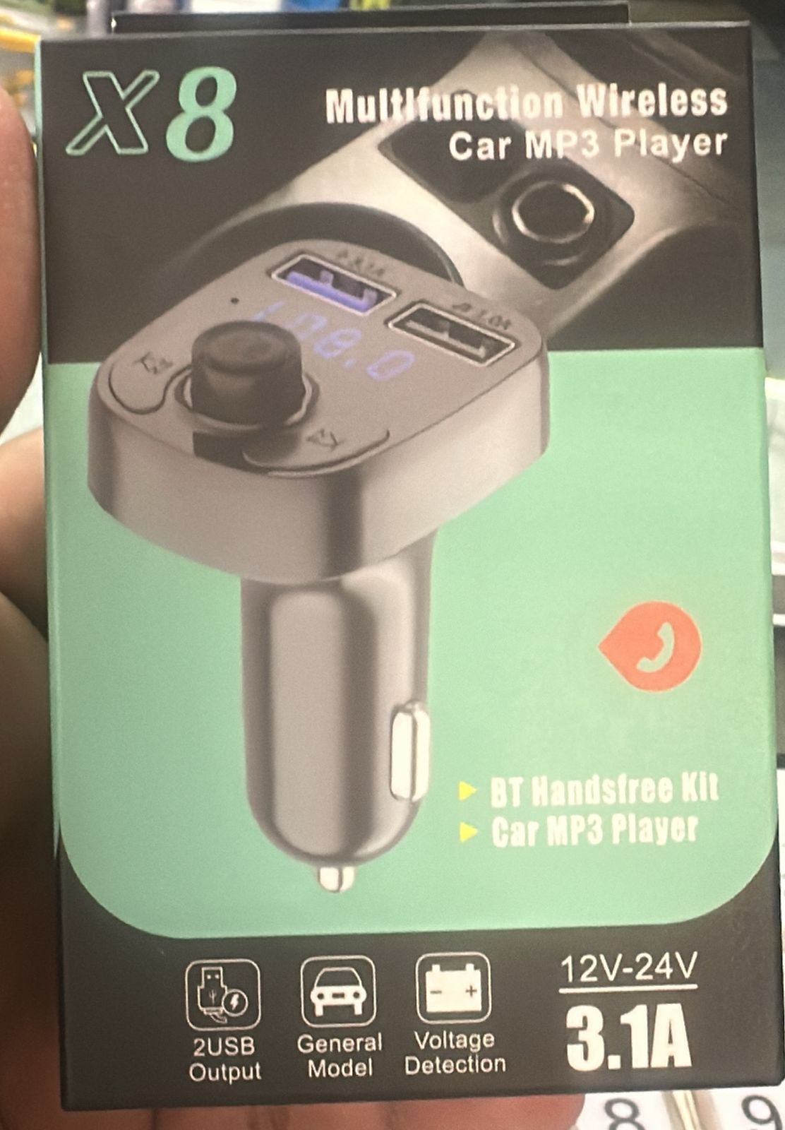 X8 - Multifunctional Car Mp3 Player | Car Wireless FM Transmitter | Car Mp3 Modulator - 3.1A