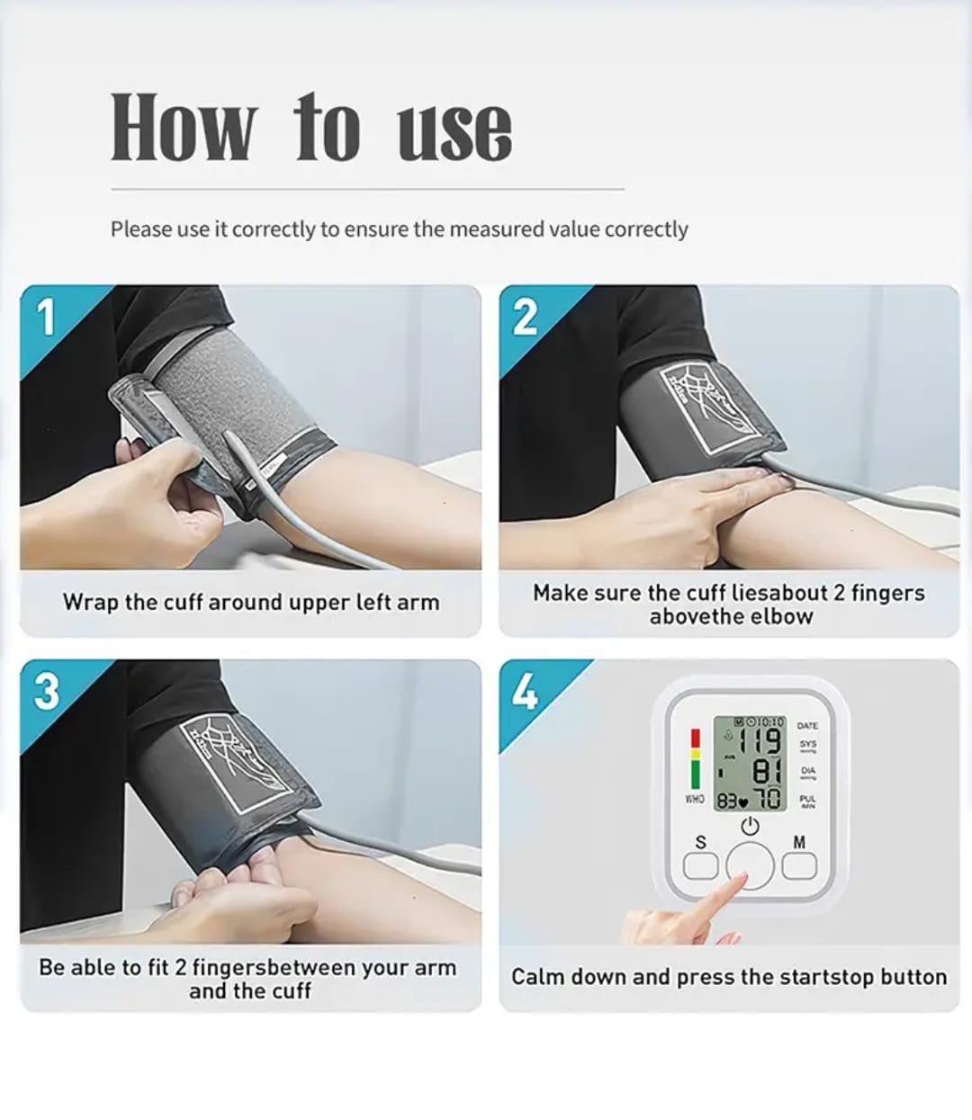 Digital Blood Pressure Monitor – Fully Automatic Upper Arm BP Machine with Heart Rate Detection, Accurate Readings