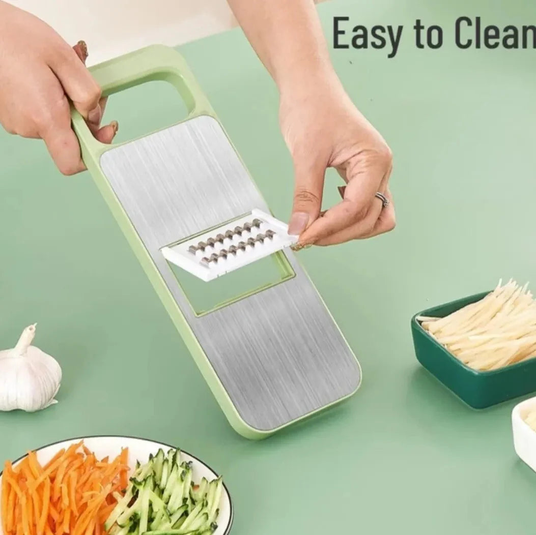 5-in-1 Multi-Functional Vegetable Slicer & Grater – Adjustable Mandolin Cutter with Interchangeable Blades for Kitchen, Fruits & Vegetables