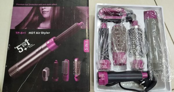 5-in-1 Electric Hair Dryer Brush | Blow Dry, Straighten, Curl & Volumize | Negative Ion Technology