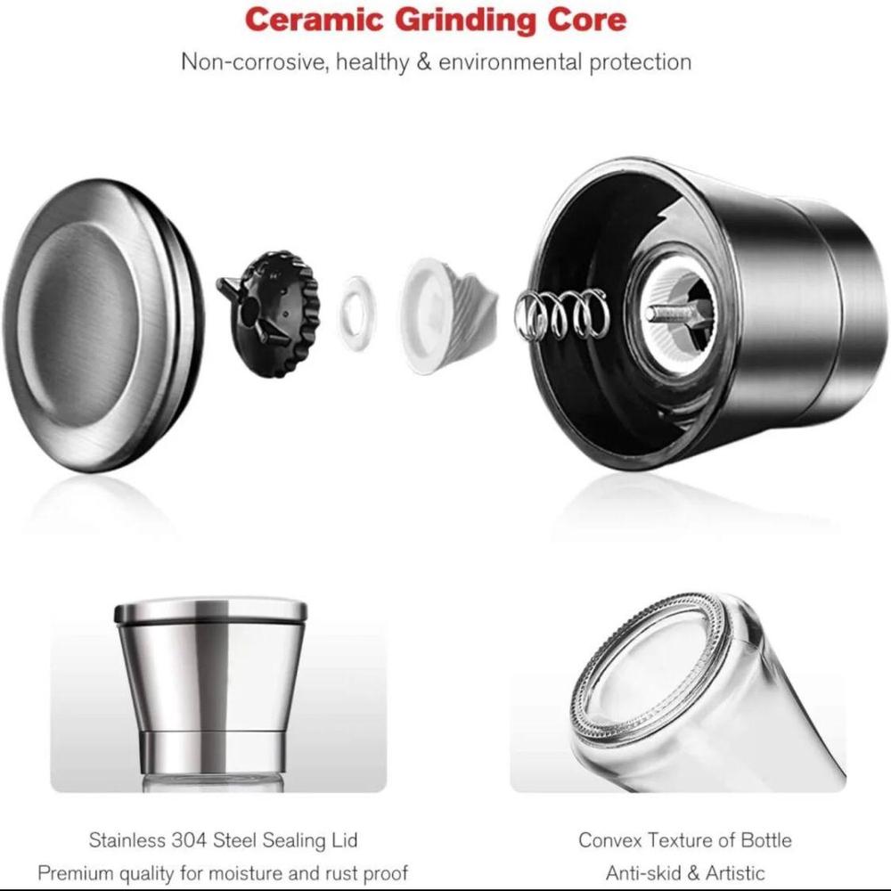 salt & Pepper Grinder Glass 500gm Kitchen Essential