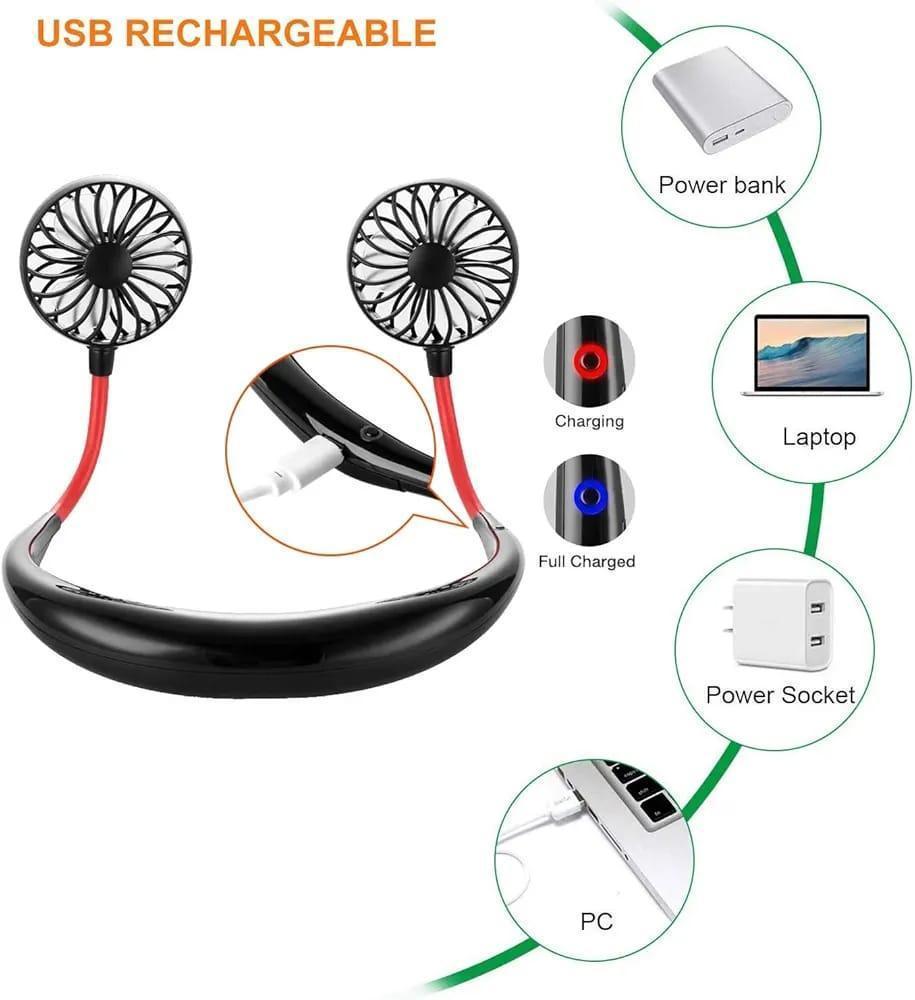 Foldable Neck Fan – Hands-Free Portable Fan with Adjustable Cooling