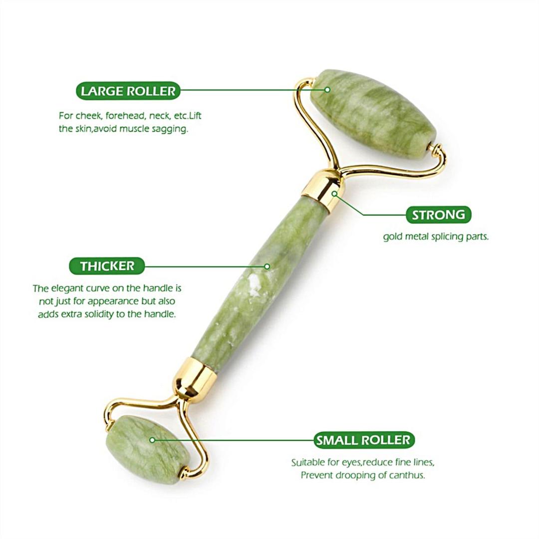 Jade Roller – Glowing Skin & Relaxation | Natural Facial Massage Tool