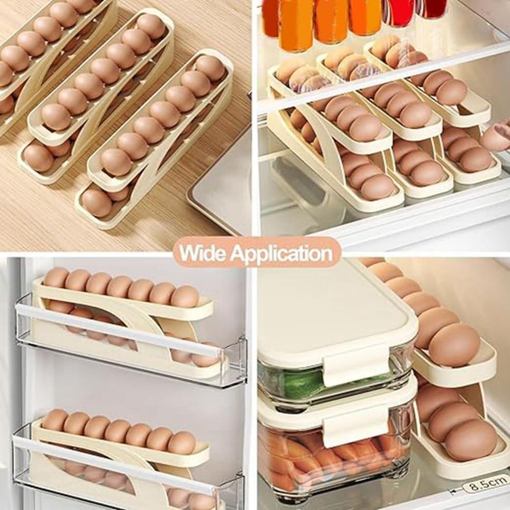 Roll Down Egg Dispenser ABS Off White 1Pc