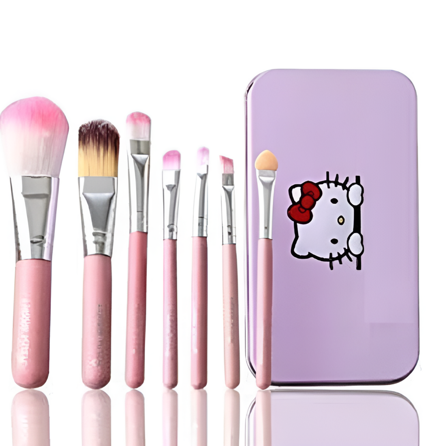 7 PCs Kitty Style Brushes Makeup Brush Set | Complete Brush Kit for Professional and Beginner (Pink Color)