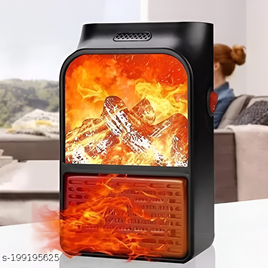Flame Heater 1000W – Portable Electric Plug-in Room Heater with Flame Effect & Remote Control
