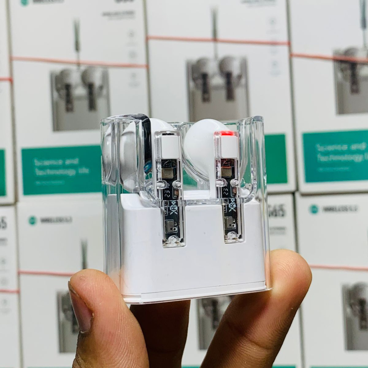 G65 Wireless Stereo HiFi Earphones – Bluetooth 5.3, Transparent Design, ANC, Sweatproof, Built-in Microphone,